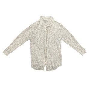 Exterior Erez Button Down Lace Cardigan Size Medium Off-White